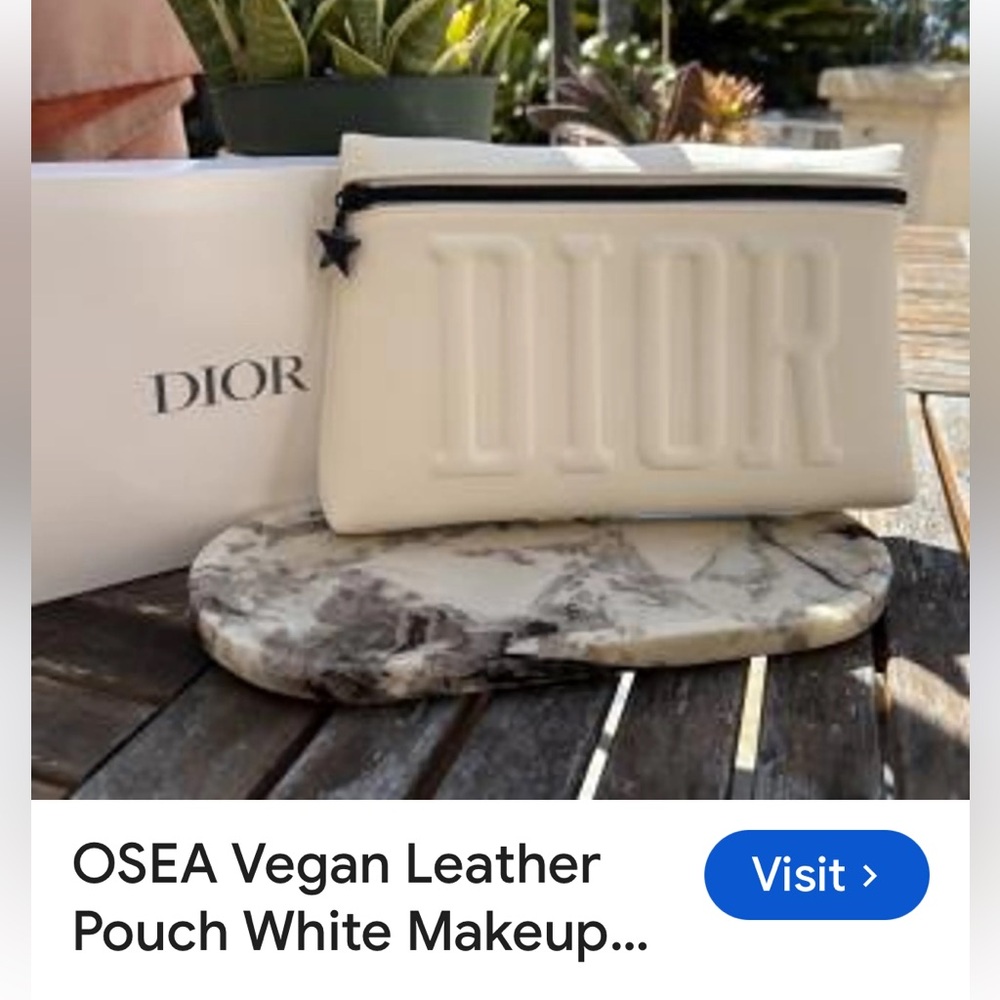 Dior White Cosmetic Bag with Embossed Logo BRAND NEW